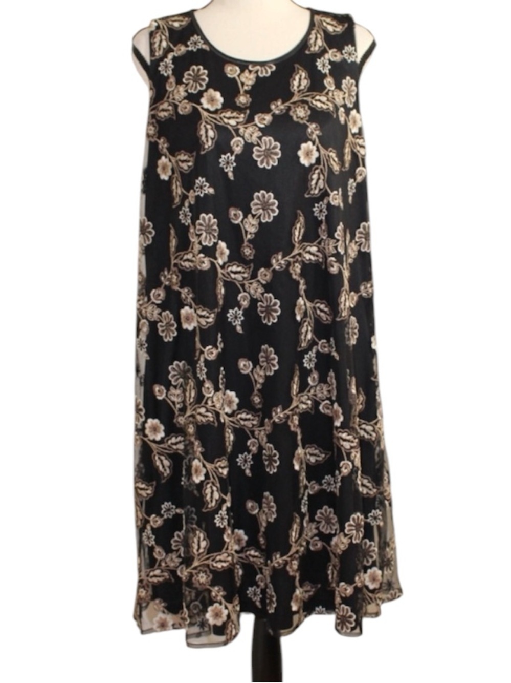 Calvin Klein, floral embroidery sleeveless Sheath dress